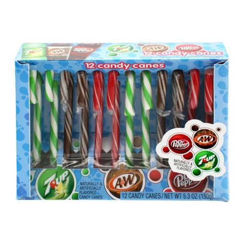 Spangler Candy Canes 7UP, A&W, Dr Pepper